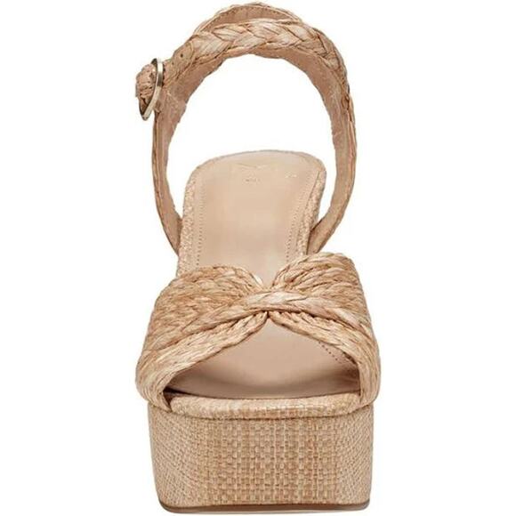 Marc Fisher LTD Michela Braided Raffia Platform Sandals In Natural 101 sz 10 - Picture 3 of 8